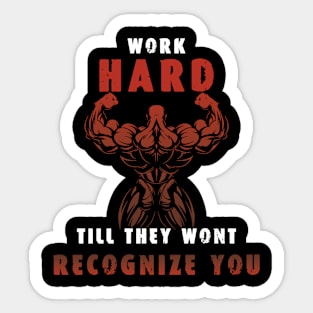 Work Hard / gym / workout / exercise Sticker